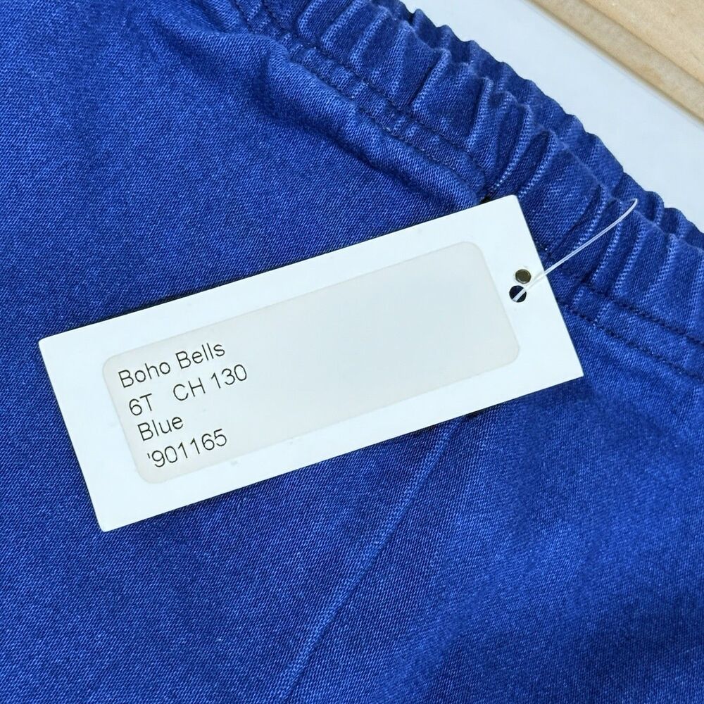 NWT Girls Pull On Denim Flare Blue Jeans Size 6 Years Boho Little Trendsetter - Picture 11 of 16